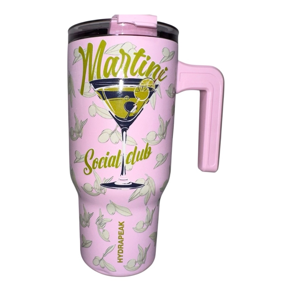 HYDRAPEAK Martini Social Club Insulated‎ Stainless Steel Tumbler Flip-Up Spout